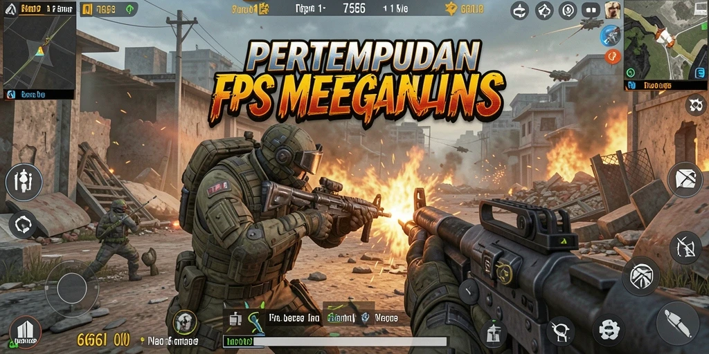 Gameplay FPS yang intens dan mendebarkan di 666I.