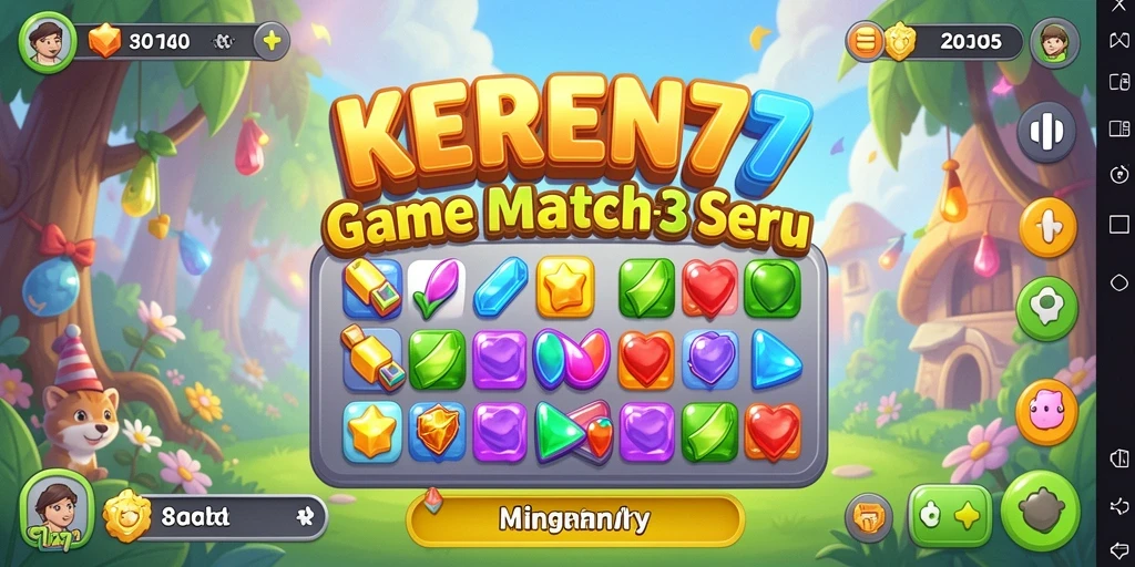 Tampilan gameplay KEREN77 yang penuh warna dan seru.