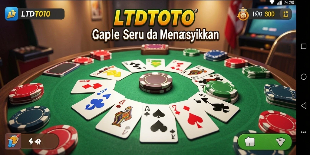Tampilan gameplay LTDTOTO saat bermain Gaple dengan teman.