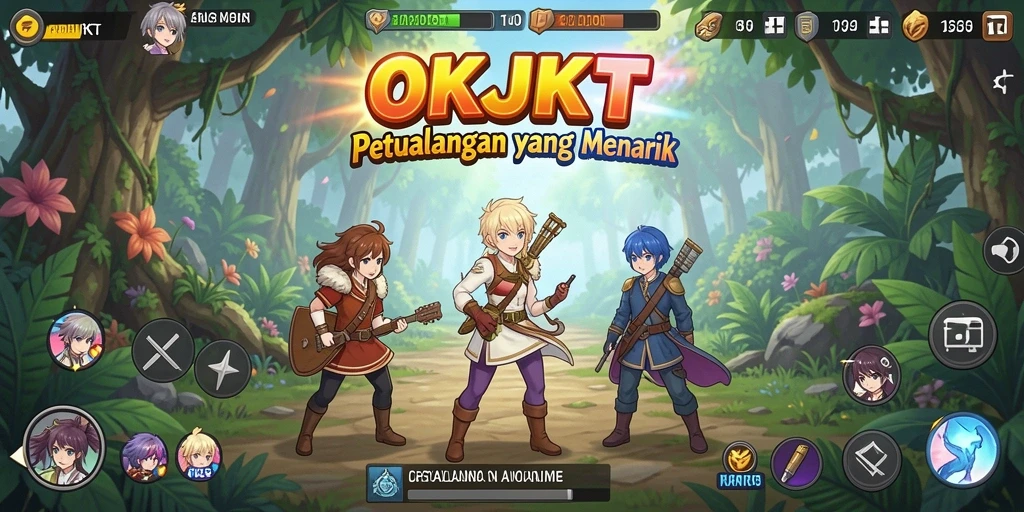 Screenshot gameplay OKJKT yang menampilkan aksi seru karakter Anime.
