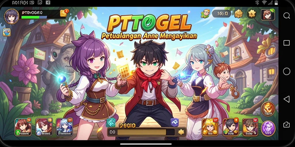 Screenshot gameplay PTTOGEL yang menampilkan aksi karakter anime yang seru.