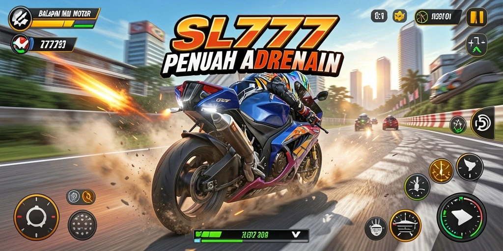 Tampilan menarik dari gameplay balapan motor di SL777.