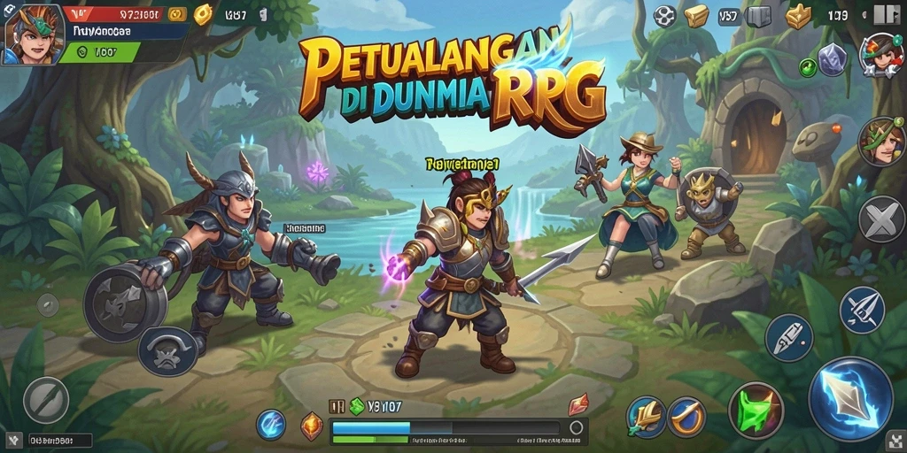 Screenshot V87 menampilkan momen seru dalam pertarungan RPG.