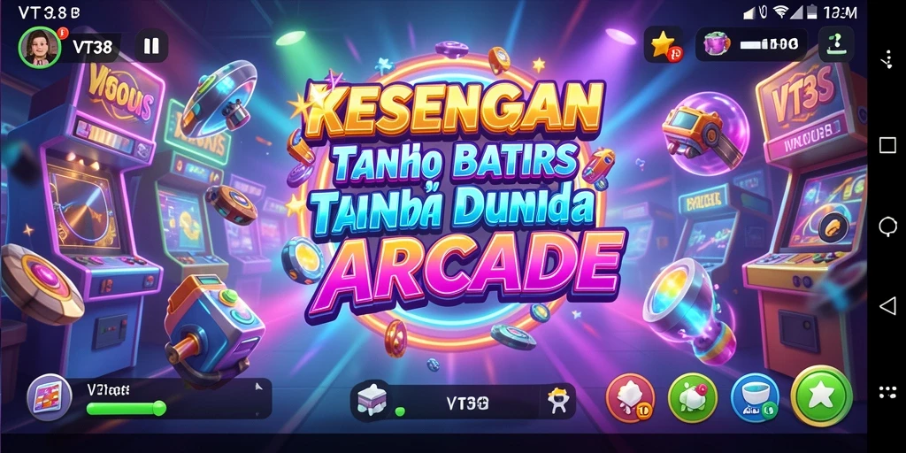 Tampilan gameplay VT38 yang penuh warna dan seru.